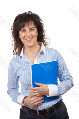 Casual woman with notebook