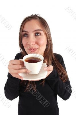 Woman enjoying tea