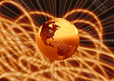 Abstraction background  with planet