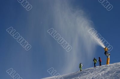 Skiers in the snow