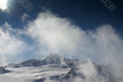 Mountain with clouds