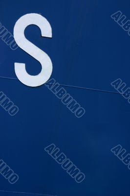S on blue