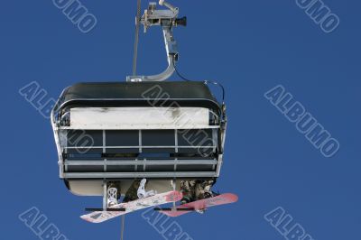 Boarders in a chairlift