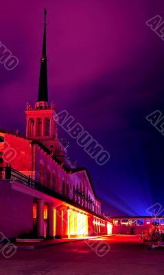 building at night
