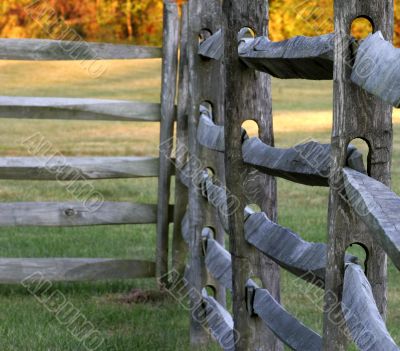 Close Up of Split Rail Fence