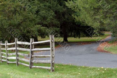 Country Road with Fence