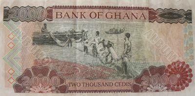 2000 cedis (Ghana) isolated on white