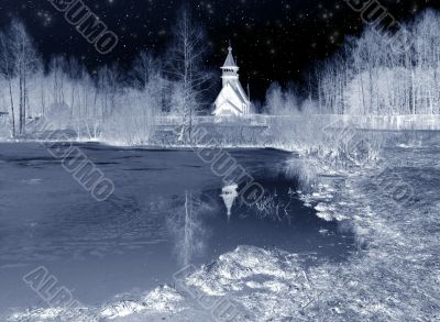 Abstraction landscape. Church
