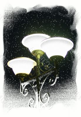 Winter. Night. luminaire