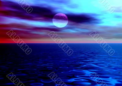 Night. Ocean