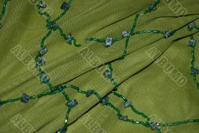 Fabric with beads and stones