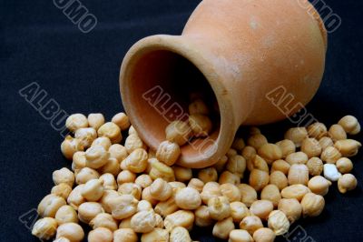 split peas at terracotta jug