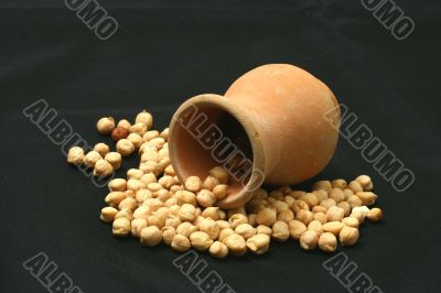 split peas at terracotta jug