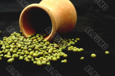 split peas at terracotta jug