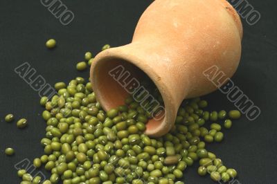 split peas at terracotta jug