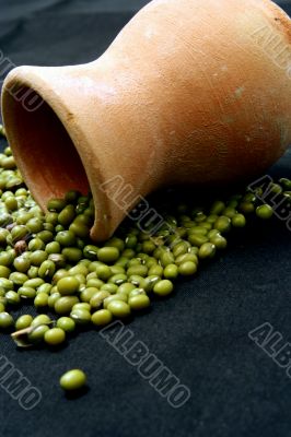 split peas at terracotta jug