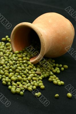split peas at terracotta jug