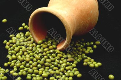 split peas at terracotta jug