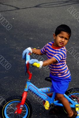 Riding a bike
