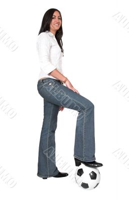 beautiful female footballer