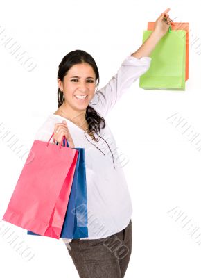 beautiful girl with shopping bags