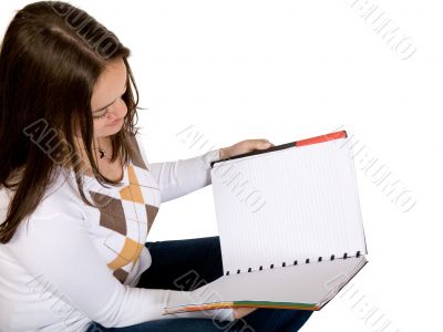 beautiful student with her notebook