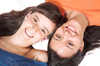 beautiful girls on the floor