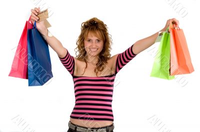 girl with shopping bags