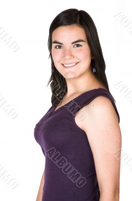 beautiful casual girl with purple top