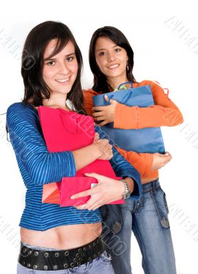 beautiful girls shopping