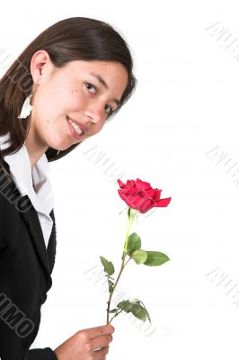 beautiful girl with rose
