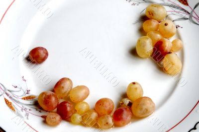 Grapes in the dish