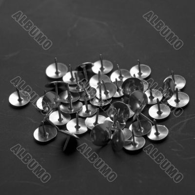 Heap of metal pushpins