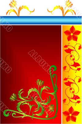 Grunge floral background. Vector illustration.