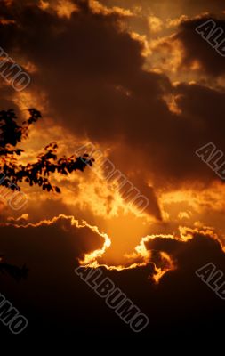 sunset with threatening clouds