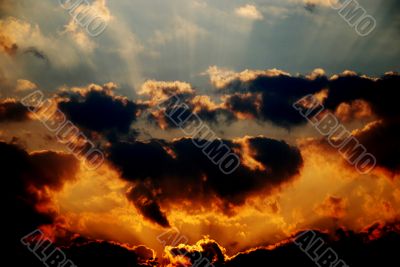 sunset with threatening clouds