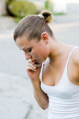 woman speaking on the phone