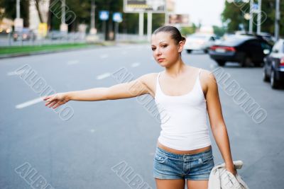 Woman on road