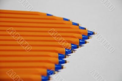 Ball pens of orange color