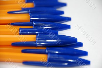 Ball pens of orange color