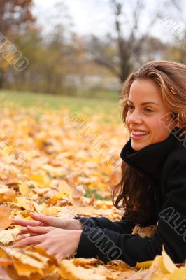 girl in the leaves