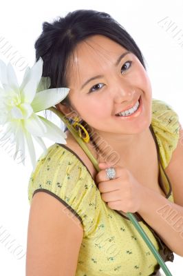 Chinese girl with flower