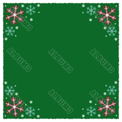 Green Snowflake Winter Background