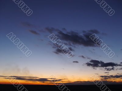 sunset in the autumn sky