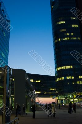 Bussines area with blue sky