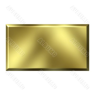3D Golden Square Button