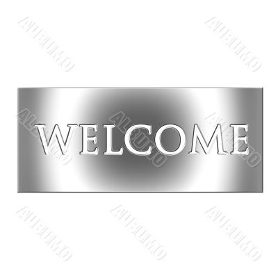 3D Silver Welcome Sign