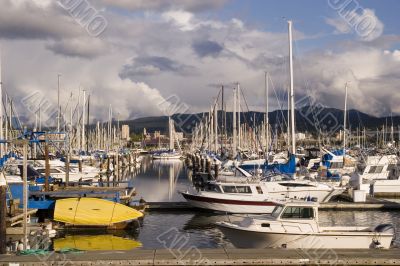 Marina Under Cloudy Sky