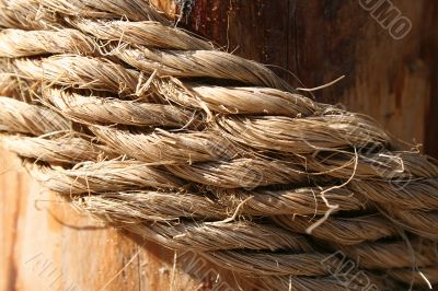Rope on a wooden surface