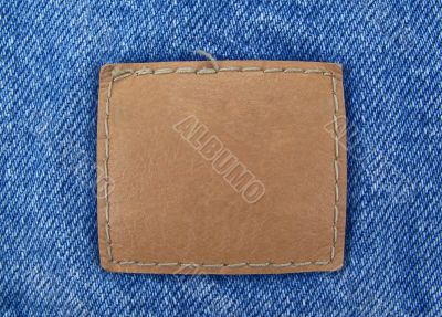 Blank Leather Tag on Denim